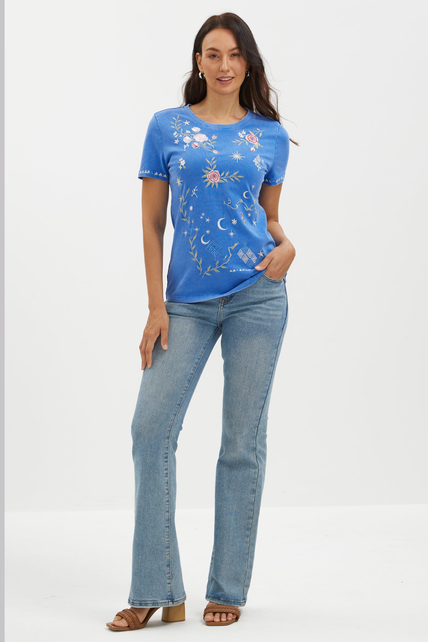 MOONLIT ROSE EMBROIDERED TEE