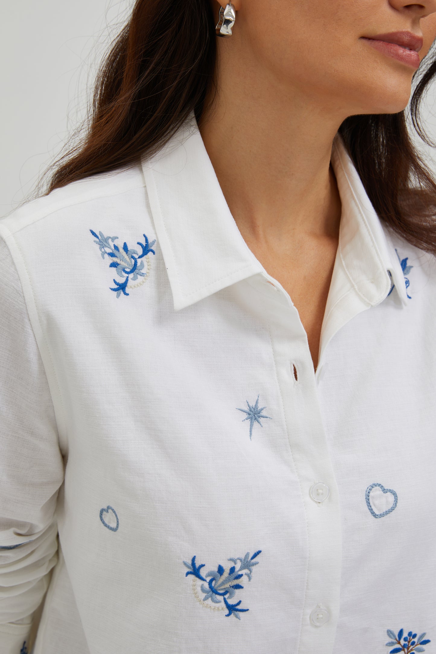 BLUE REVERIE EMBROIDERED SHIRT