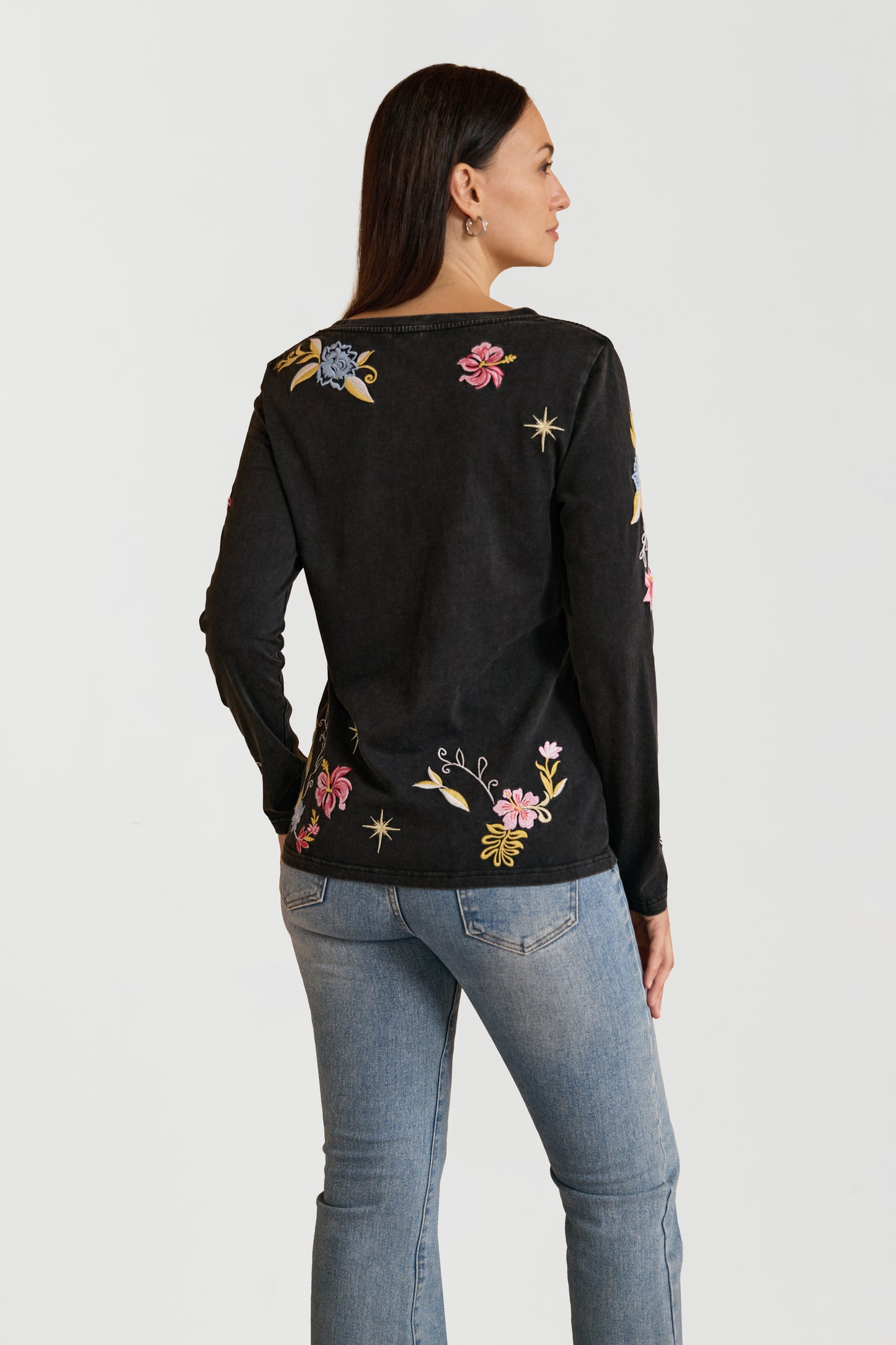 STARLIT BLOOM EMBROIDERED TEE