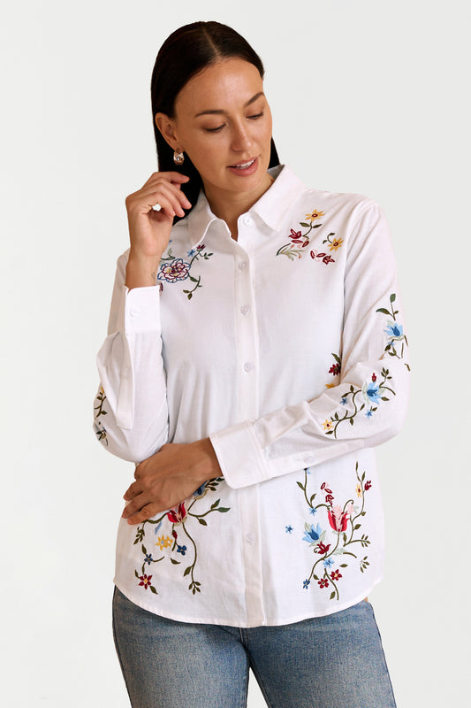WILDFLOWER TRAIL EMBROIDERED SHIRT