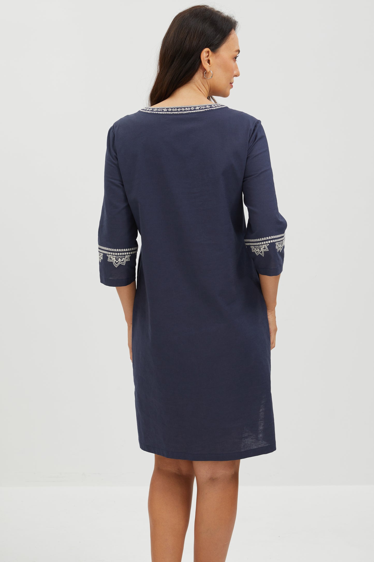 MIDNIGHT BUTTERFLY EMBROIDERED DRESS