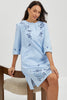BLUE GARDEN EMBROIDERED  DRESS