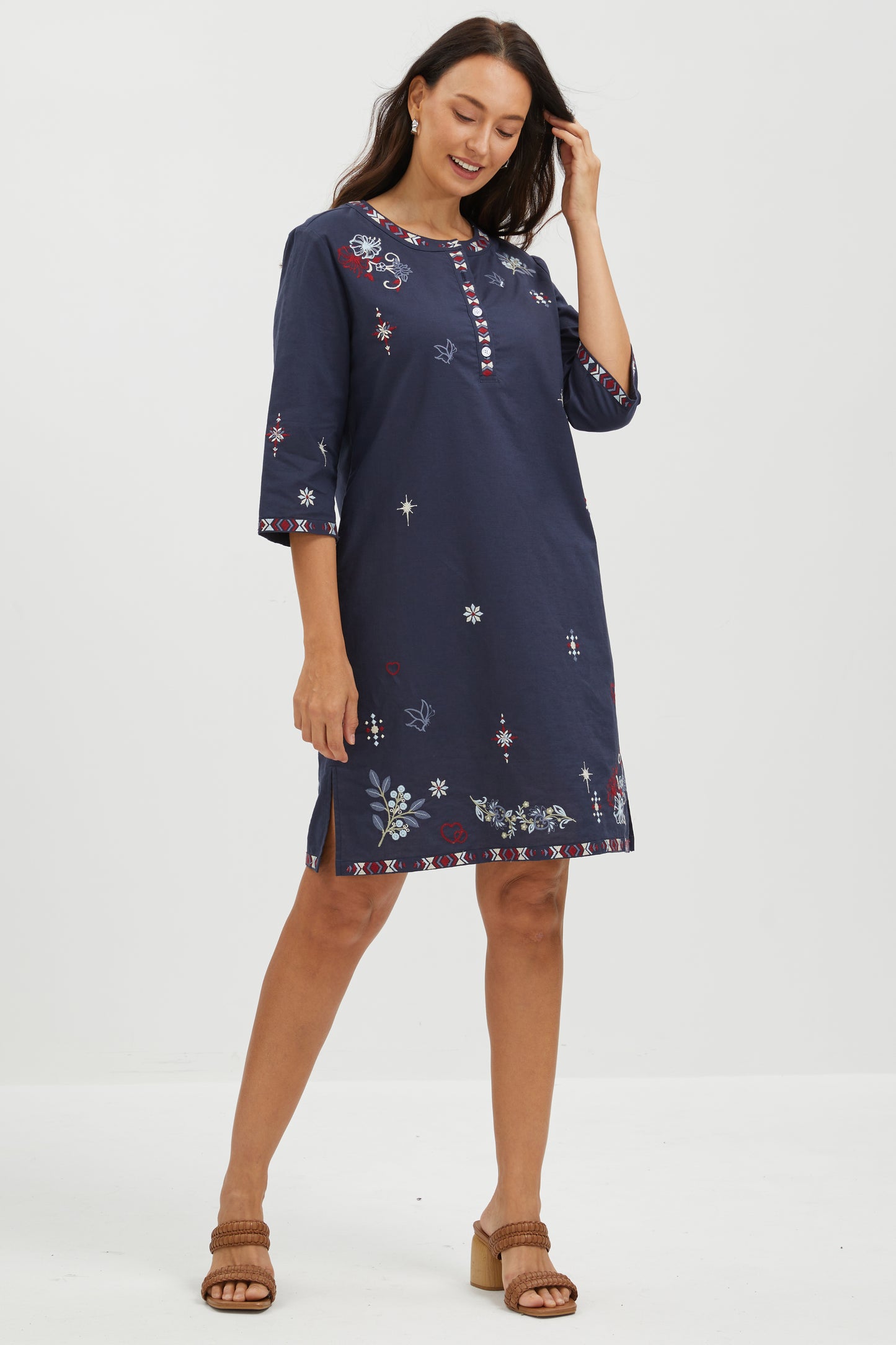 STARLIT FOLKLORE EMBROIDERED DRESS
