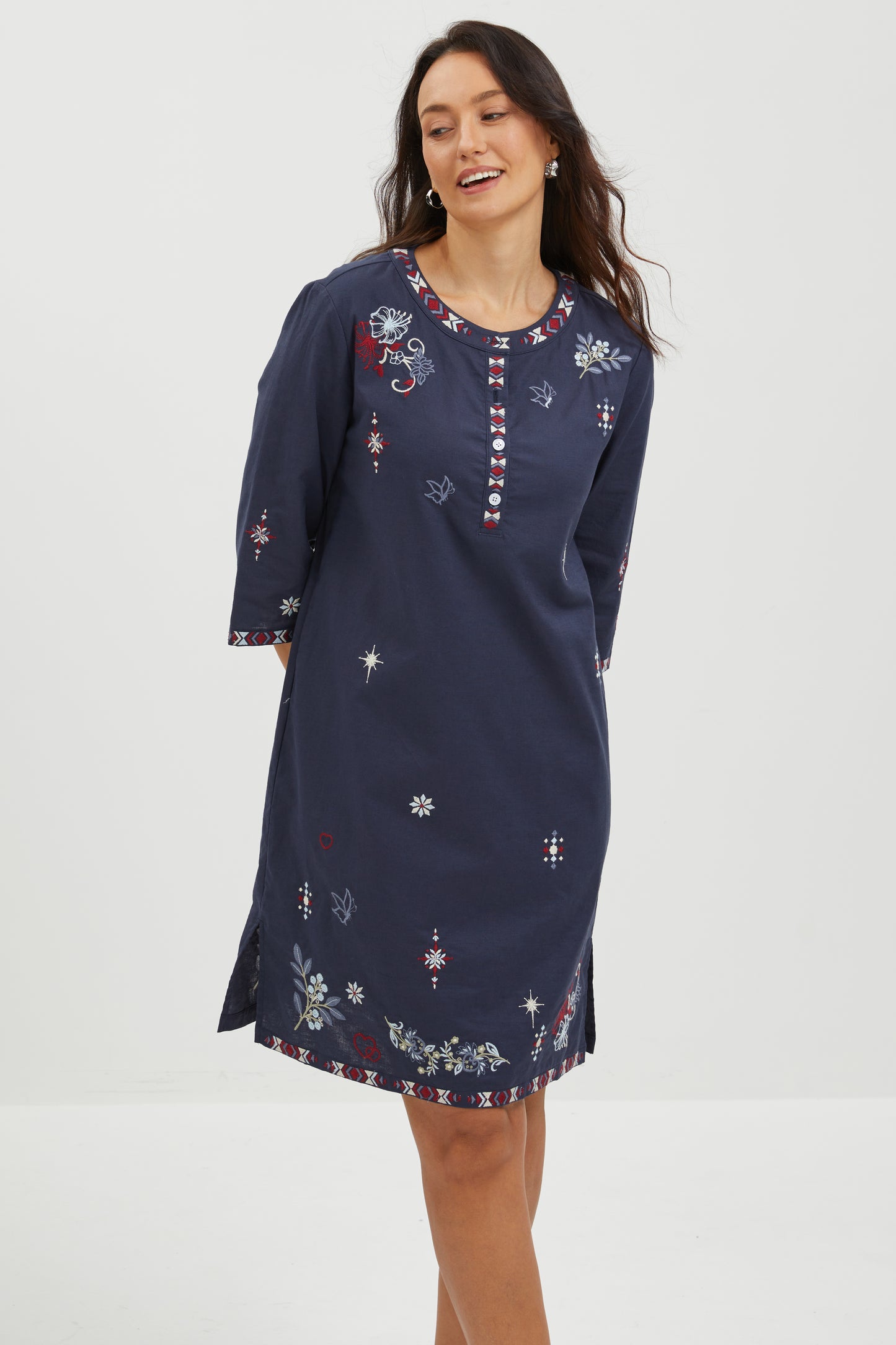 STARLIT FOLKLORE EMBROIDERED DRESS