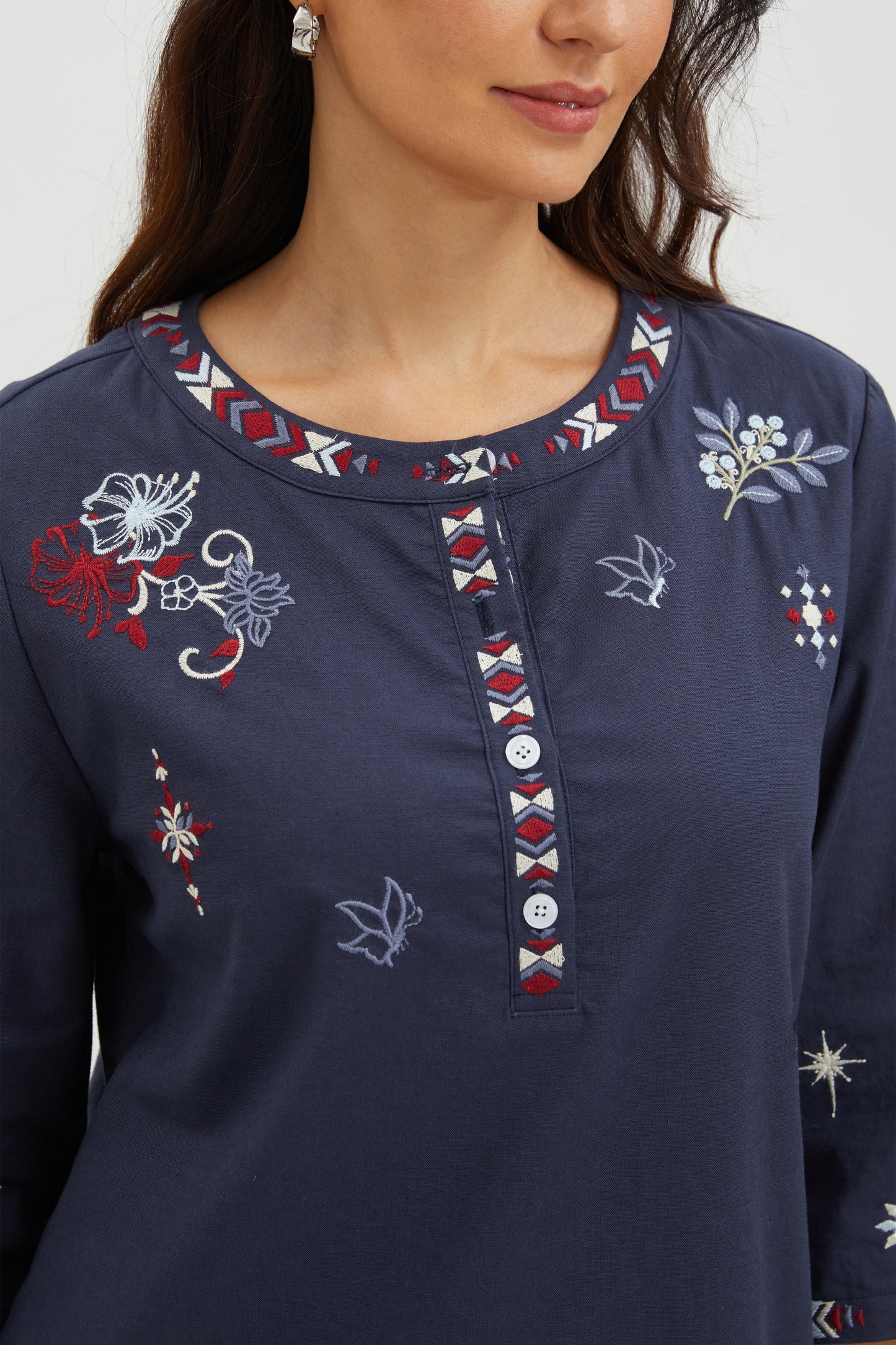 STARLIT FOLKLORE EMBROIDERED DRESS