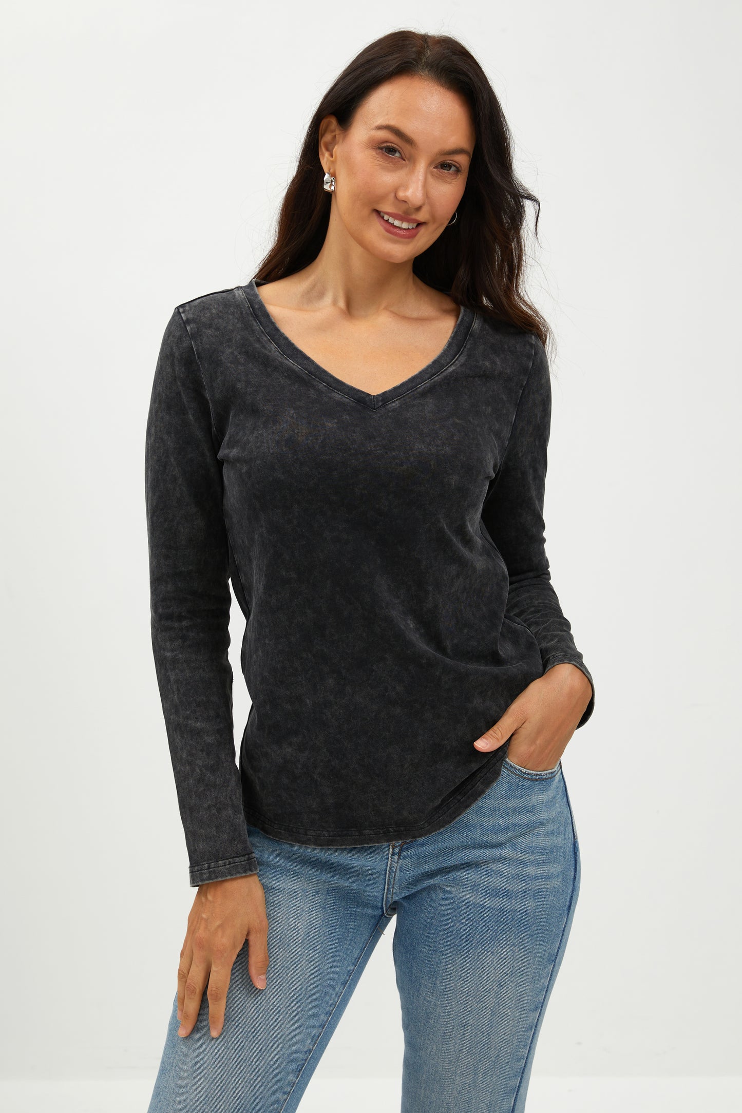 MIDNIGHT FADE WASHED COTTON  TEE