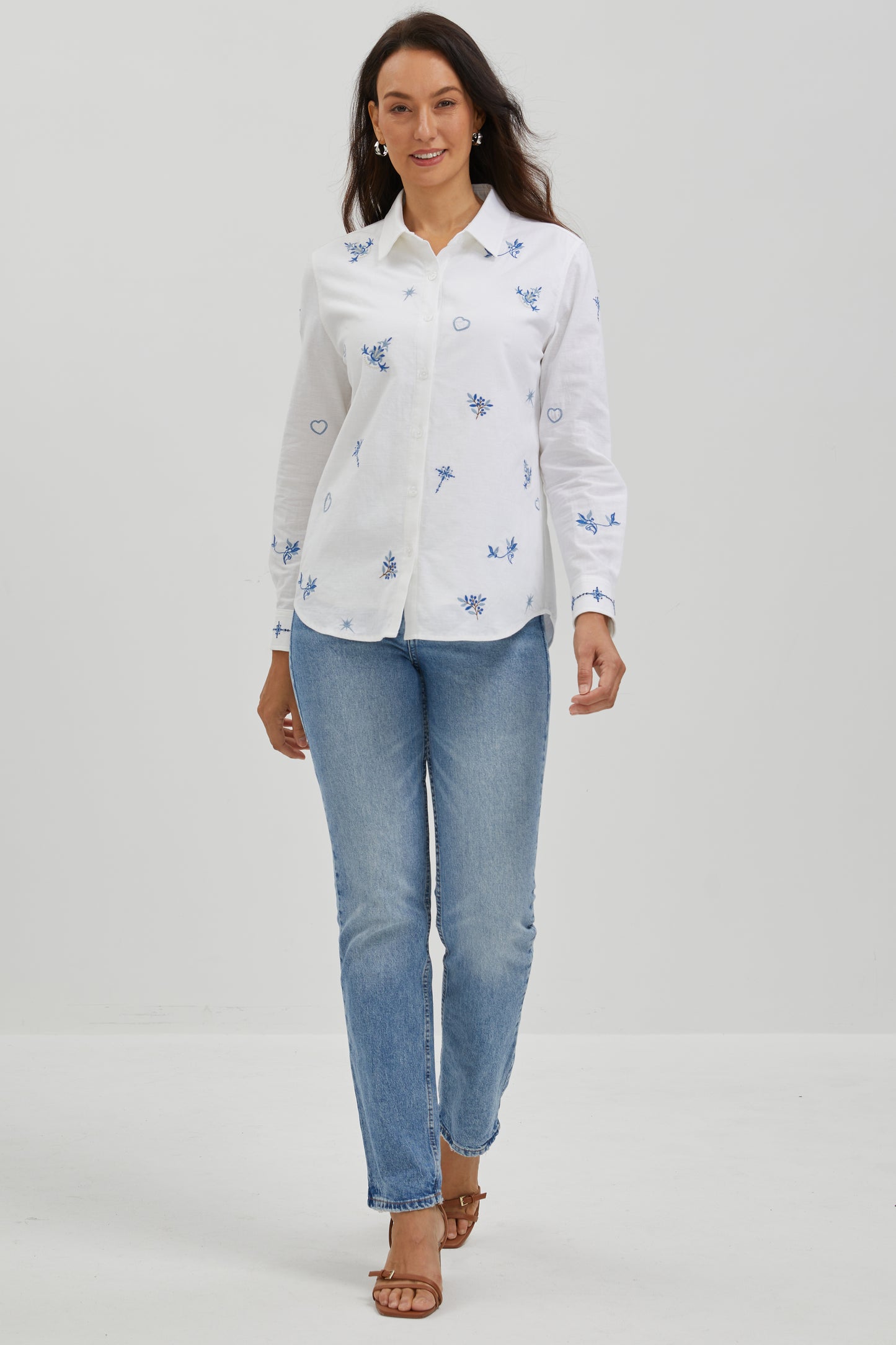 BLUE REVERIE EMBROIDERED SHIRT
