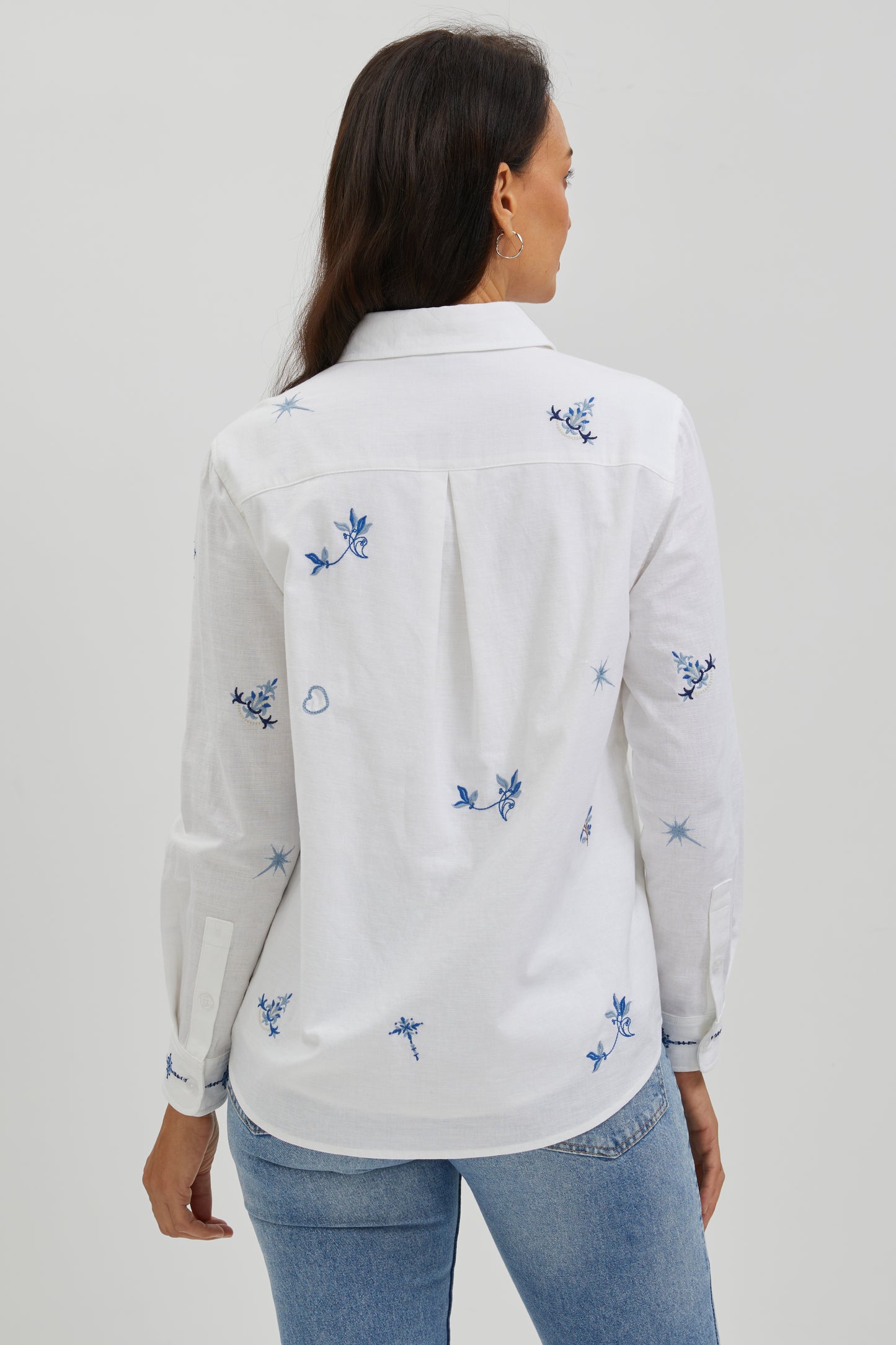 BLUE REVERIE EMBROIDERED SHIRT