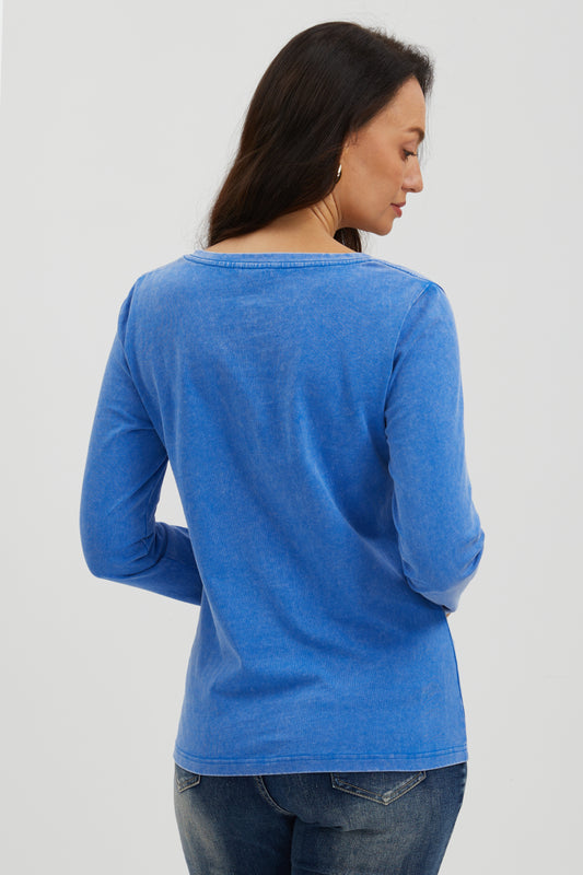 COASTAL SKY WASHED COTTON TEE