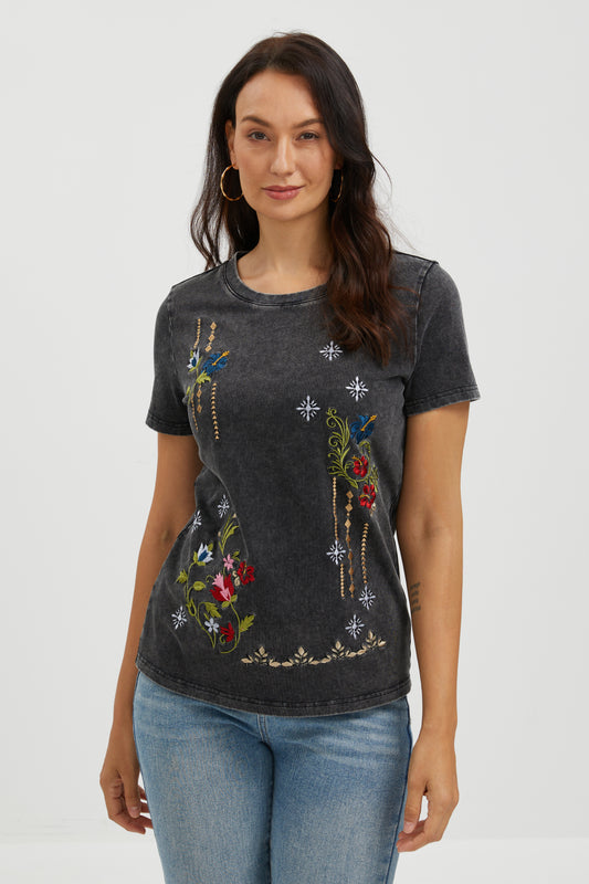 THREADS OF TWILIGHT EMBROIDERED TEE