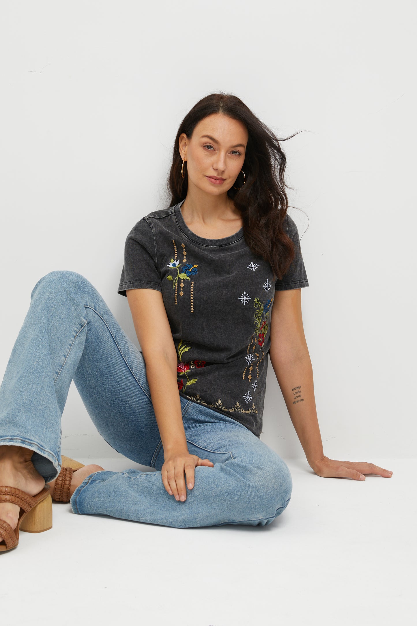 THREADS OF TWILIGHT EMBROIDERED TEE