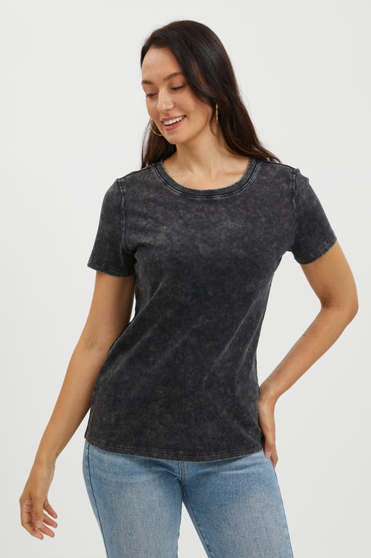 MIDNIGHT FADE WASHED COTTON  TEE