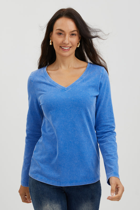 COASTAL SKY WASHED COTTON TEE