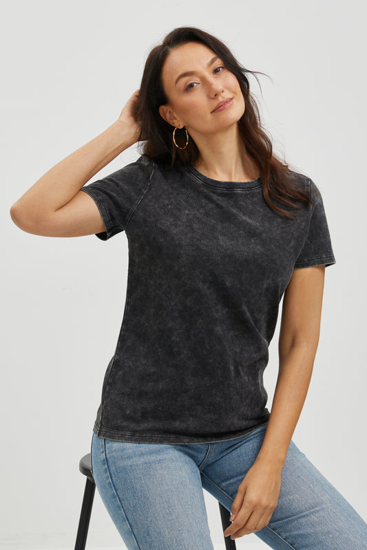 MIDNIGHT FADE WASHED COTTON  TEE
