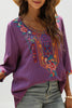 Riviera Bloom Embroidered Blouse