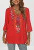 Riviera Bloom Embroidered Blouse