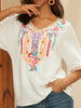 Riviera Bloom Embroidered Blouse