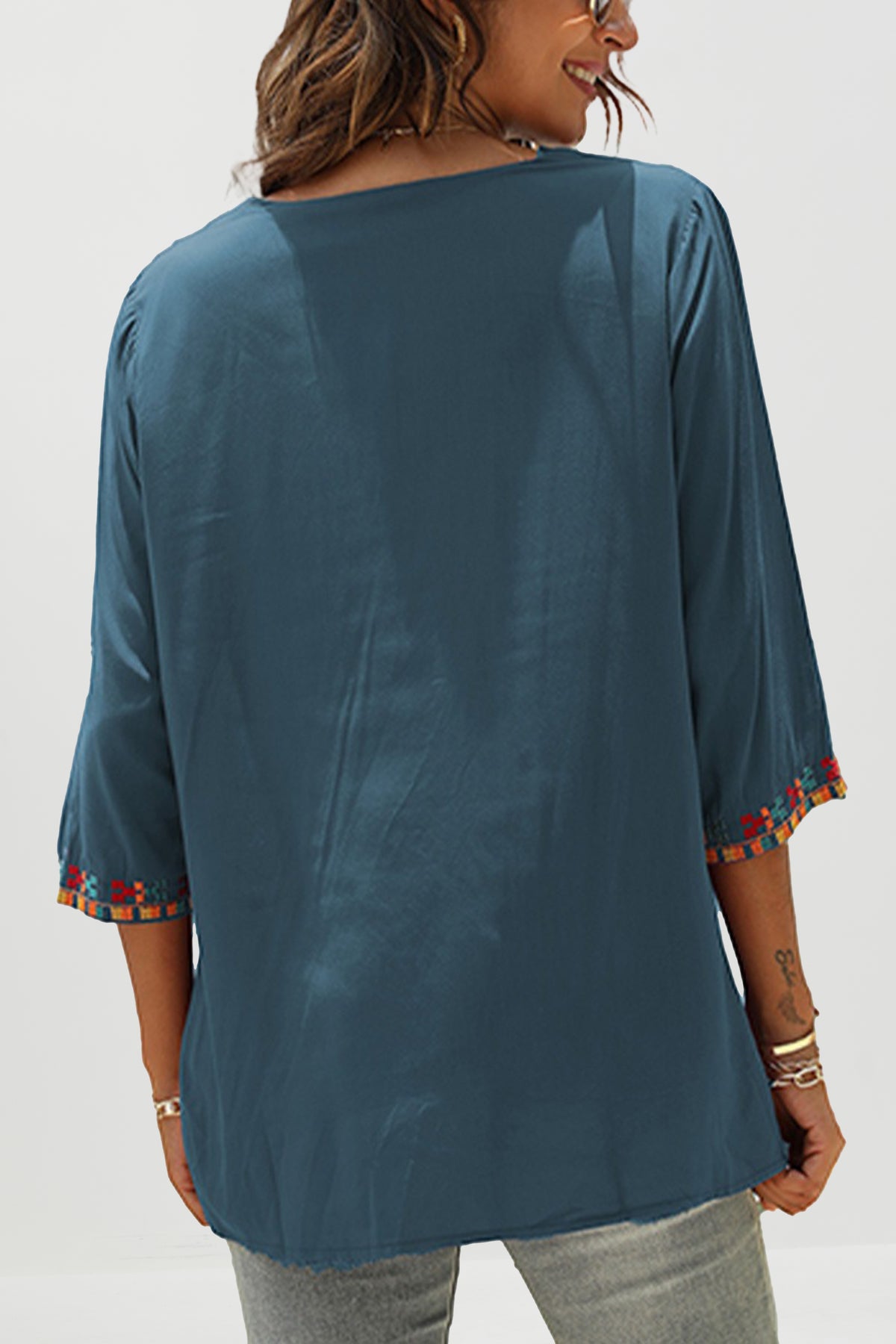 Riviera Bloom Embroidered Blouse