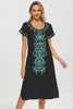 Luna Noir Embroidered Maxi Dress