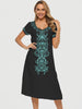 Luna Noir Embroidered Maxi Dress