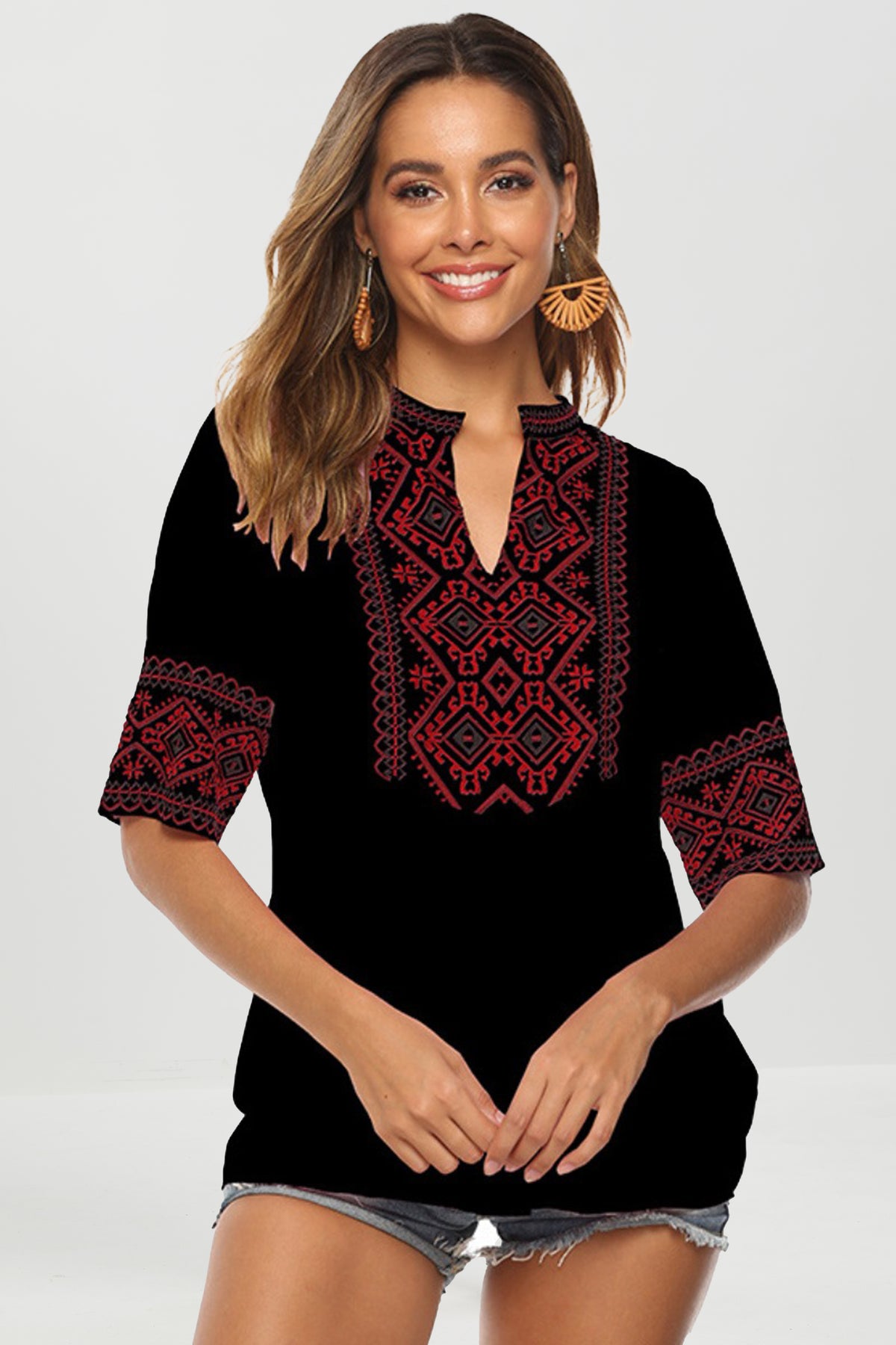 ALPINE RUBY EMBROIDERED BLOUSE