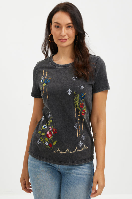 THREADS OF TWILIGHT EMBROIDERED TEE