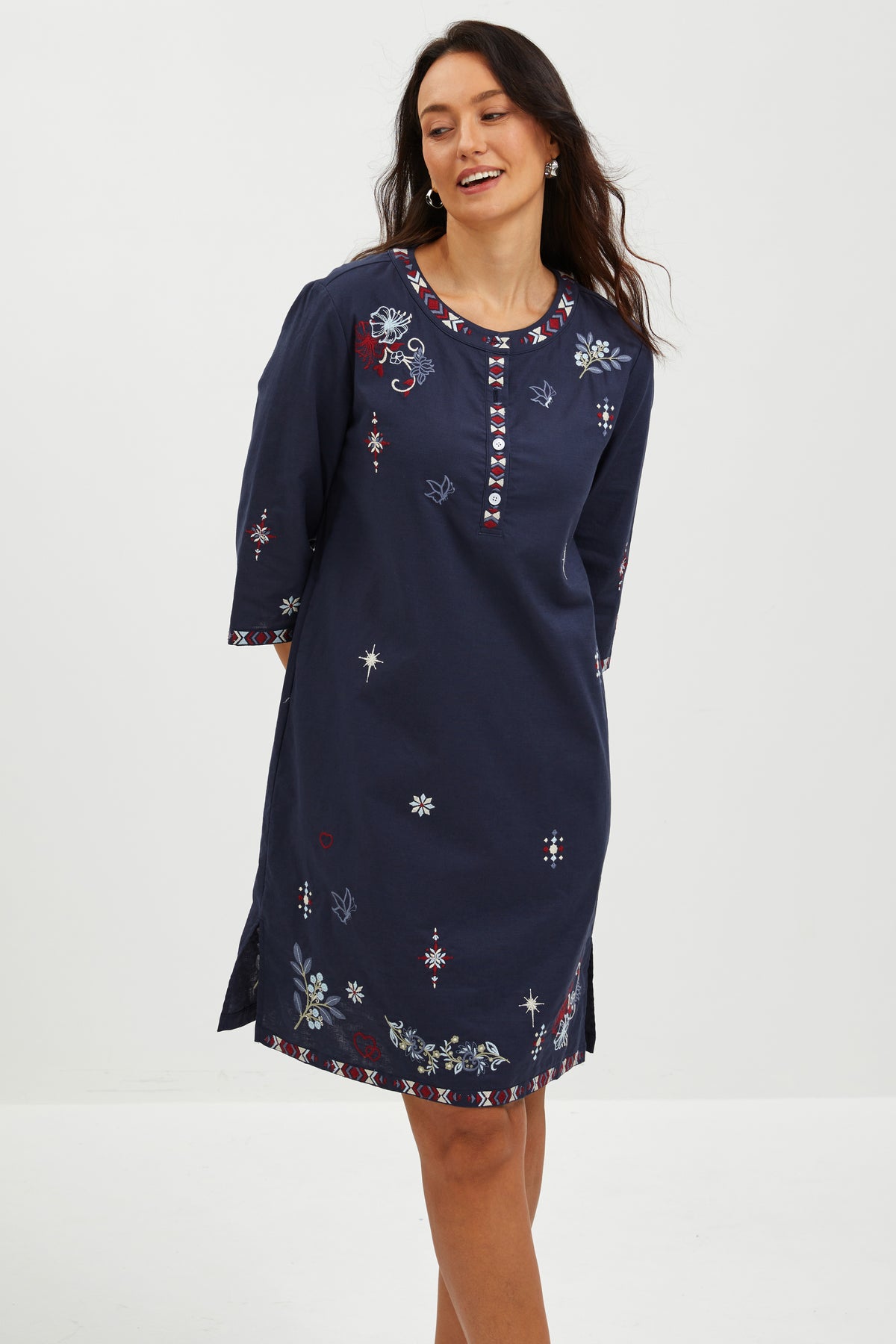 STARLIT FOLKLORE EMBROIDERED DRESS