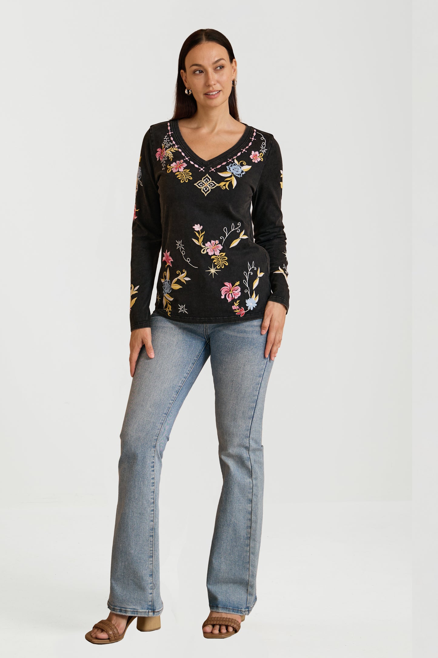 STARLIT BLOOM EMBROIDERED TEE
