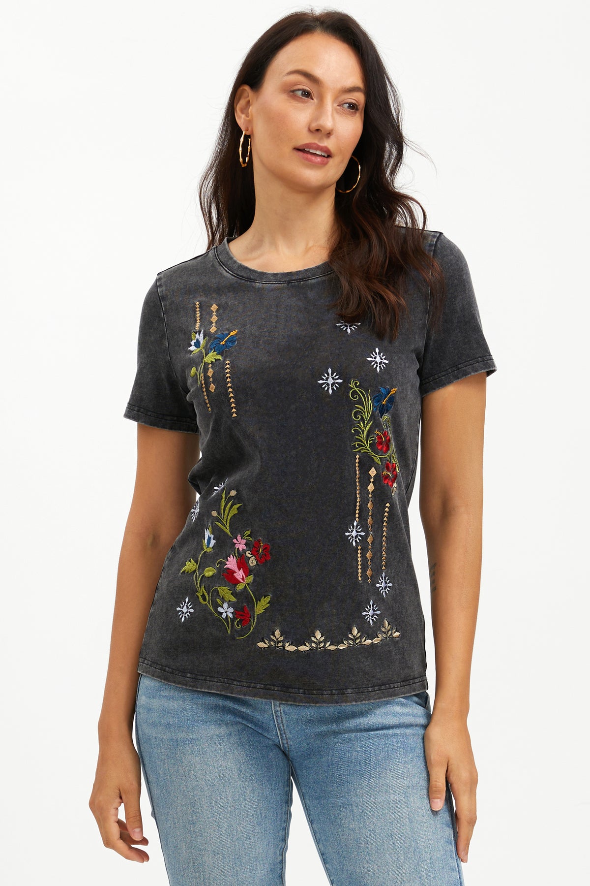 THREADS OF TWILIGHT EMBROIDERED TEE