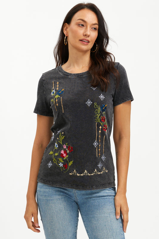THREADS OF TWILIGHT EMBROIDERED TEE