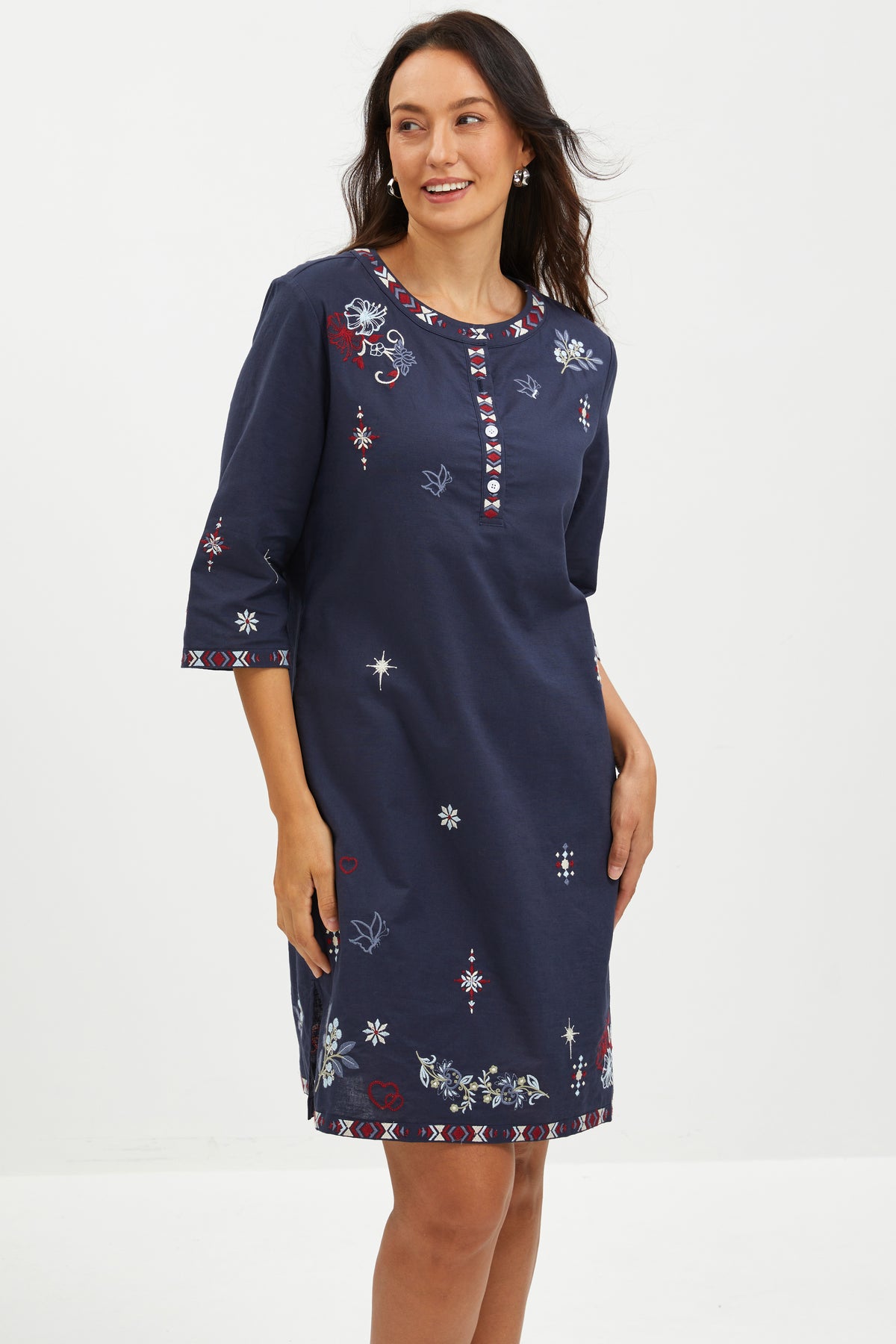 STARLIT FOLKLORE EMBROIDERED DRESS