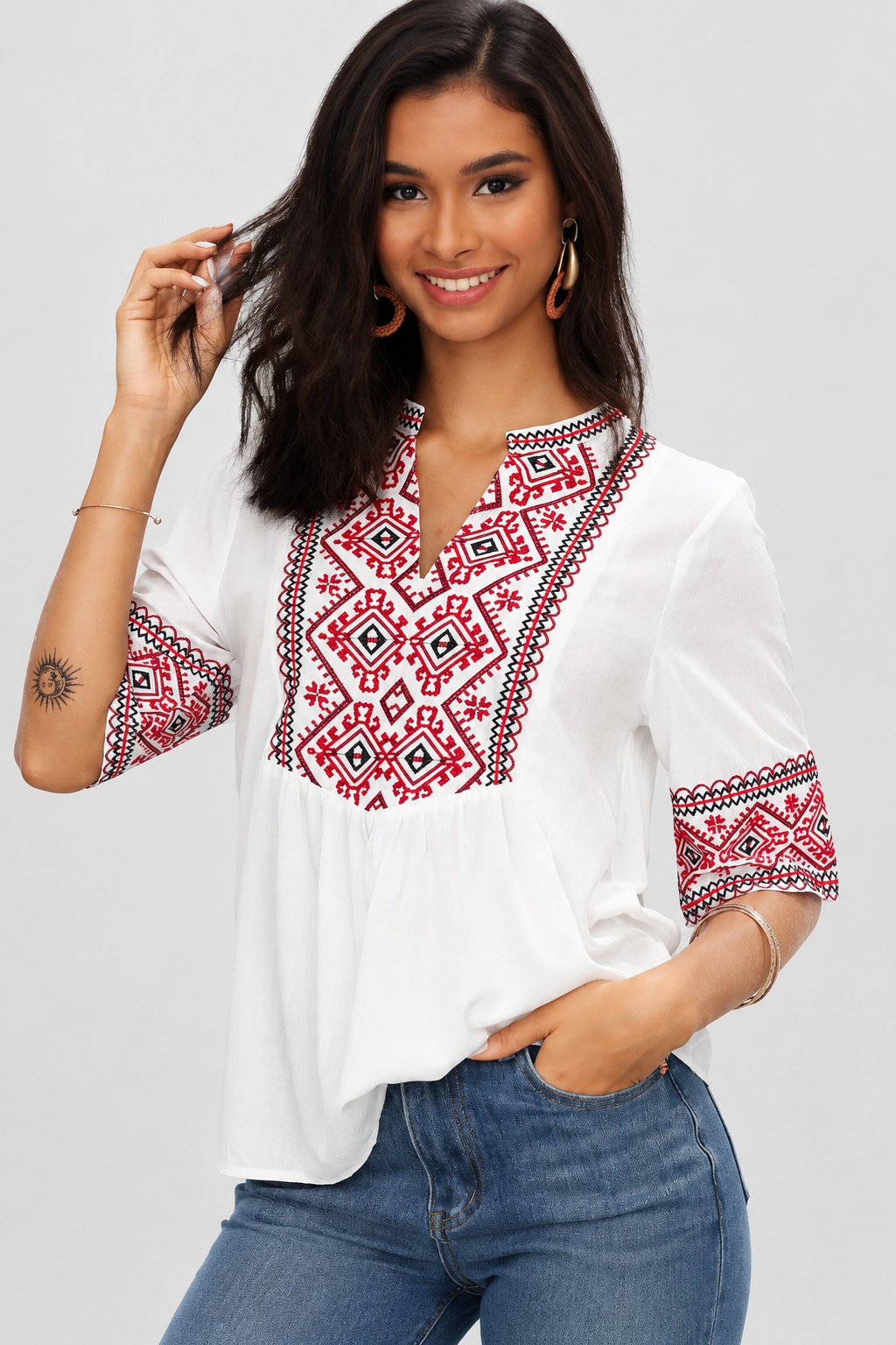 ALPINE RUBY EMBROIDERED BLOUSE