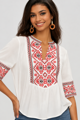 ALPINE RUBY EMBROIDERED BLOUSE