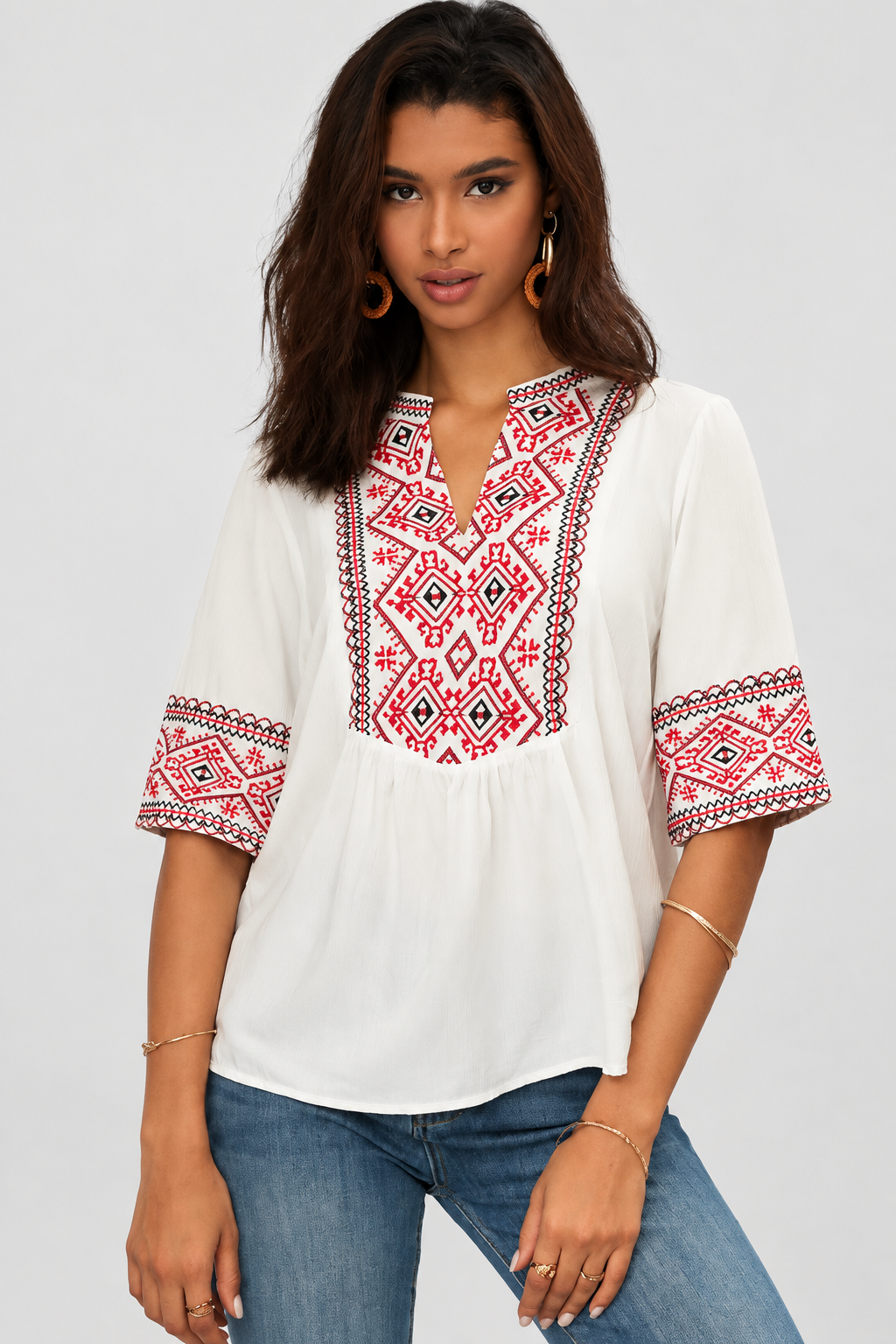 ALPINE RUBY EMBROIDERED BLOUSE